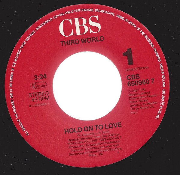 Third World : Hold On To Love (7")