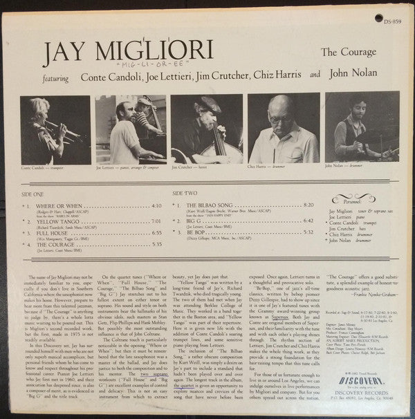 Jay Migliori : The Courage (LP, Album)