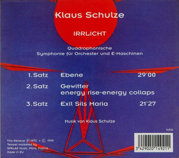 Klaus Schulze : Irrlicht (CD, Album, RE)