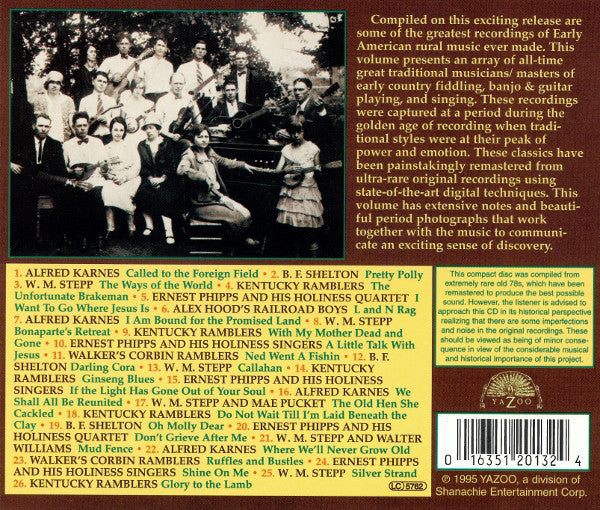 Various : The Music Of Kentucky Vol. 1 (Early American Rural Classics 1927-37) (CD, Comp)