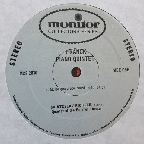 César Franck, Sviatoslav Richter : Piano Quintet (LP, Album)
