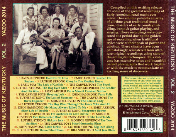 Various : The Music Of Kentucky Vol. 2 (Early American Rural Classics 1927-37) (CD, Comp)
