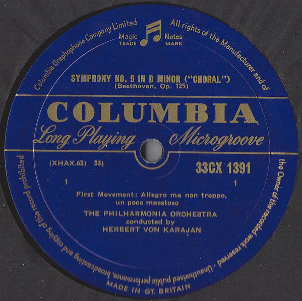 Beethoven*, Elisabeth Schwarzkopf, Marga Höffgen, Ernst Haefliger, Otto Edelmann, Chorus Of The Gesellschaft Der Musikfreunde, Vienna*, Philharmonia Orchestra, Herbert von Karajan : "Choral Symphony" (Symphony No. 9 In D Minor) / Symphony No. 8 In F Major (2xLP, Mono)