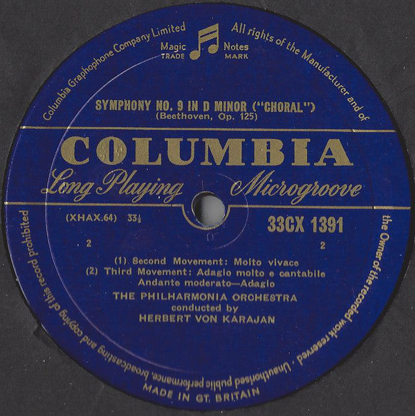 Beethoven*, Elisabeth Schwarzkopf, Marga Höffgen, Ernst Haefliger, Otto Edelmann, Chorus Of The Gesellschaft Der Musikfreunde, Vienna*, Philharmonia Orchestra, Herbert von Karajan : "Choral Symphony" (Symphony No. 9 In D Minor) / Symphony No. 8 In F Major (2xLP, Mono)