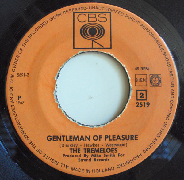The Tremeloes : Here Comes My Baby / Gentleman Of Pleasure (7", Single)