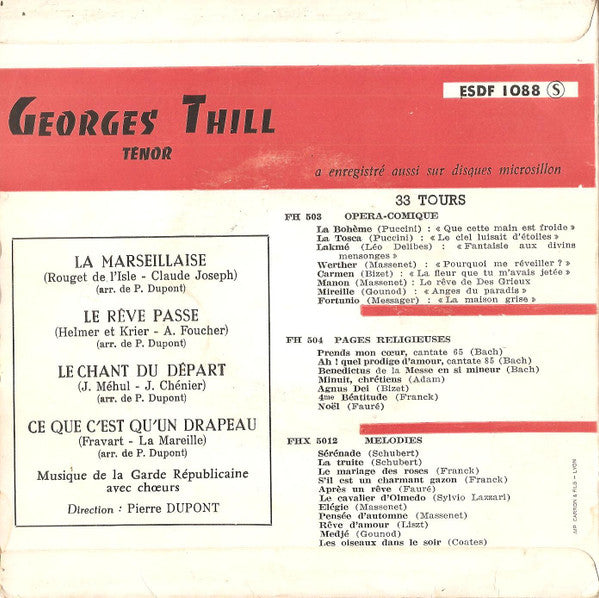 Georges Thill : La Marseillaise (7", EP, Mono)