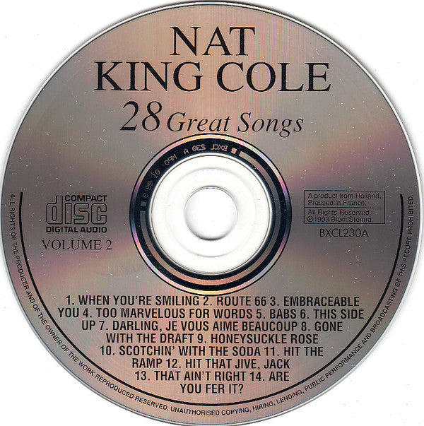 Nat King Cole : 28 Great Songs (2xCD, Comp)