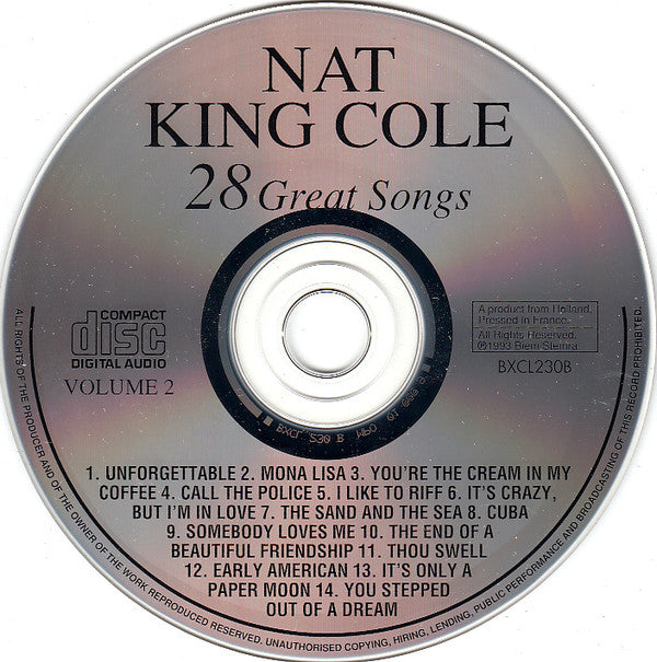 Nat King Cole : 28 Great Songs (2xCD, Comp)