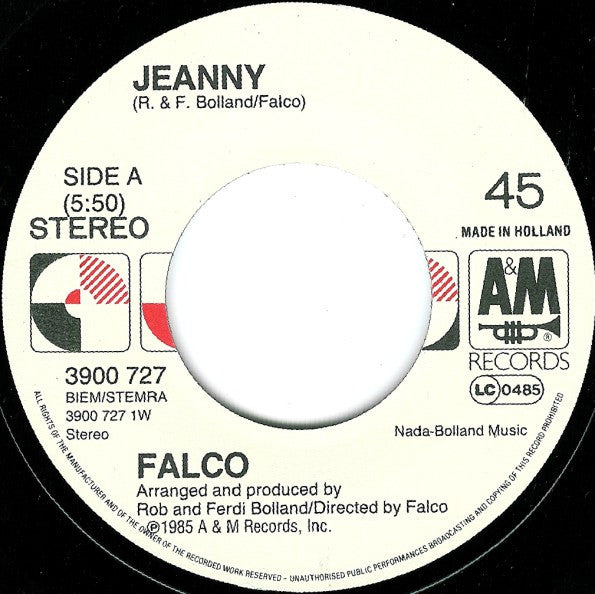 Falco : Jeanny (Part 1) (7", Single)