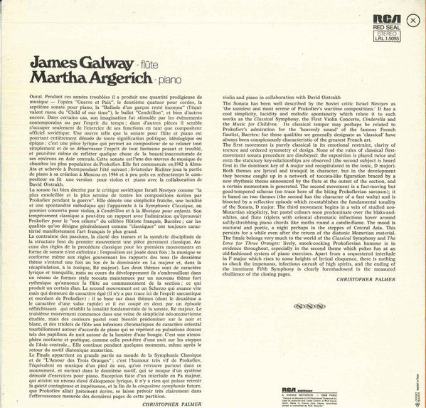 James Galway, Martha Argerich : C. Franck / S. Prokofiev / Deux Sonates Poour Flûte Et Piano (LP)