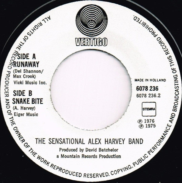 The Sensational Alex Harvey Band : Runaway (7", Single)