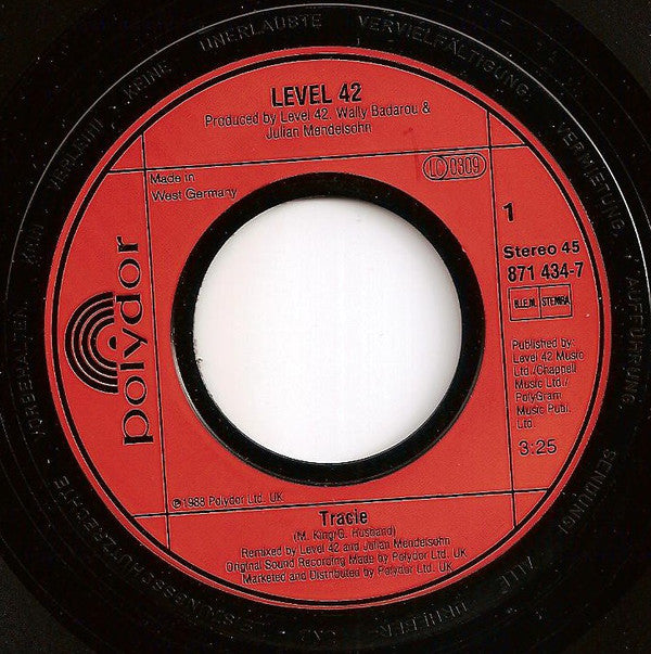 Level 42 : Tracie (7", Single)