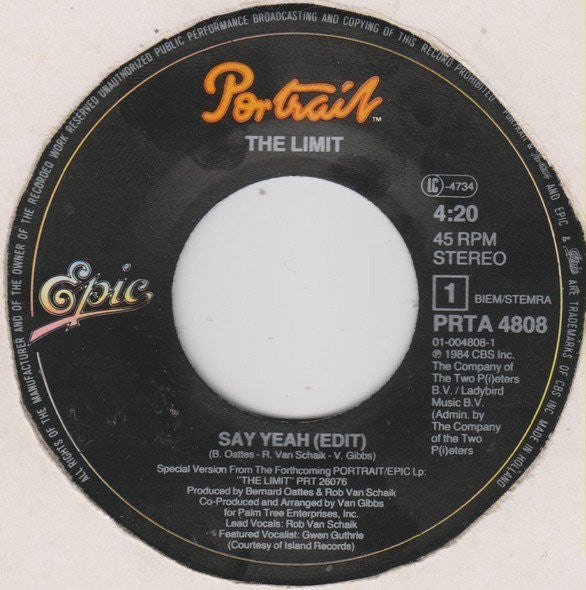 The Limit (2) : Say Yeah (Edit) (7", Single)