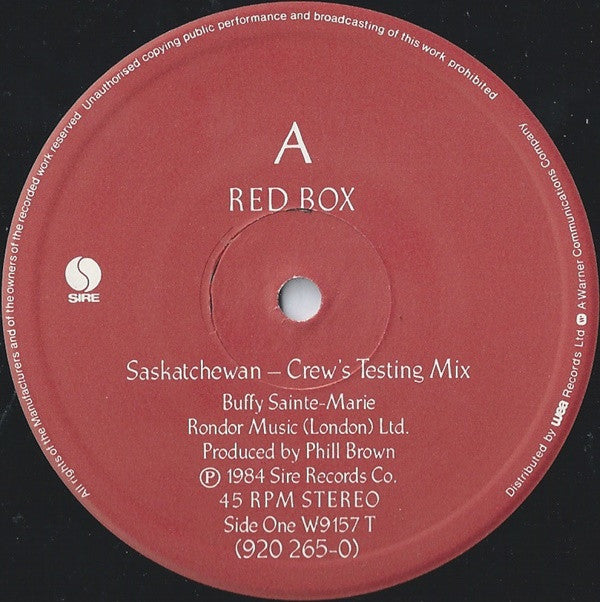 Red Box : Saskatchewan (Crew's Testing Mix) (12")