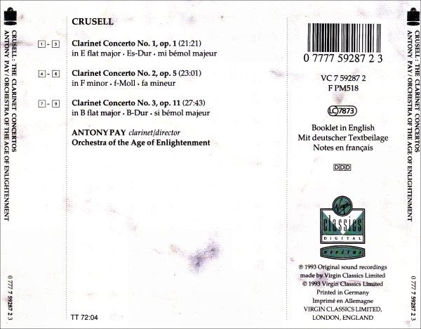 Bernhard Henrik Crusell - Antony Pay • Orchestra Of The Age Of Enlightenment : The Clarinet Concertos (CD, Album)