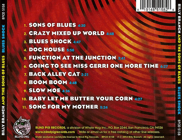 Billy Branch & Sons Of Blues : Blues Shock (CD, Album)