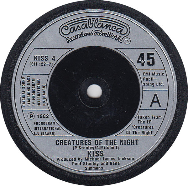 Kiss : Creatures Of The Night (7", Single)