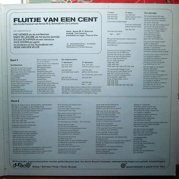 Annie M.G. Schmidt : Kindermusicals: Jip En Janneke / Fluitje Van 'n Cent (LP, Album, Gat)