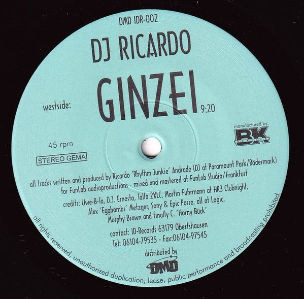 Ricardo Andrade : Ginzei / Something 4 Ya (12")