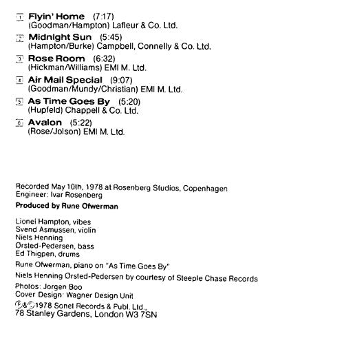 Lionel Hampton And Svend Asmussen : As Time Goes By (CD, Album, RE)