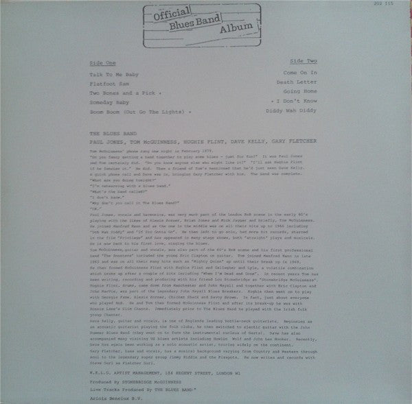 The Blues Band : Official Blues Band Album (LP, Album)