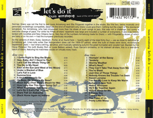 Louis Armstrong : Let's Do It (Best Of The Verve Years) (2xCD, Comp)