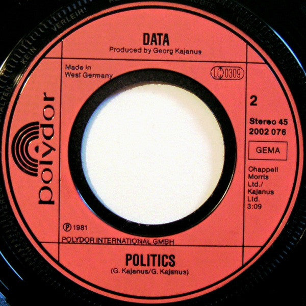 Data (2) : Fallout (7", Single)