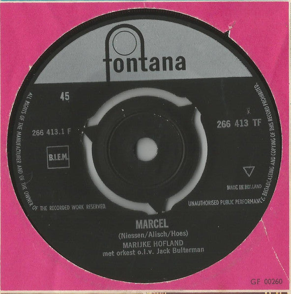 Marijke Hofland : Marcel (7")