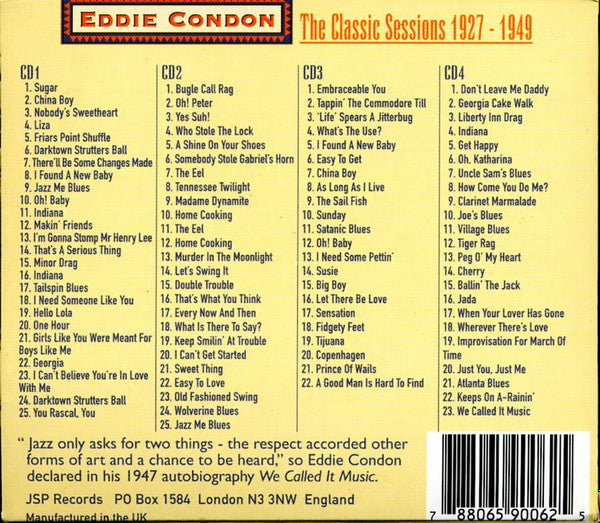 Eddie Condon : The Classic Sessions 1928-1949 (4xCD, Comp, RM)