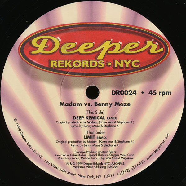 Madam vs. Benny Maze : Deep Kemical / Limit (12")