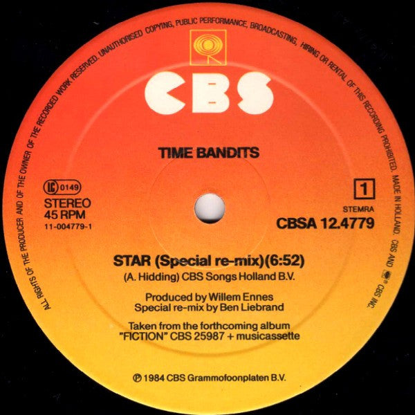 Time Bandits : Star (Special Re-Mix) (12", Maxi)