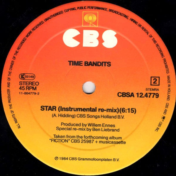 Time Bandits : Star (Special Re-Mix) (12", Maxi)