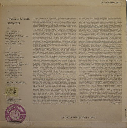Domenico Scarlatti, Aldo Ciccolini : Sonates pour Piano (LP, Album, RE)