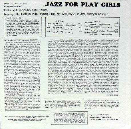 Billy Ver Planck Orchestra : Jazz For Playgirls (LP, Album, RE)