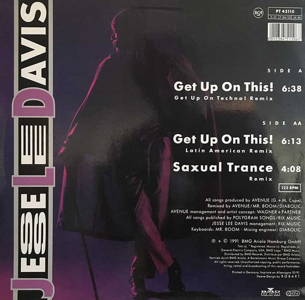Jesse Lee Davis : Get Up On This! Remix '92 (12", Maxi)