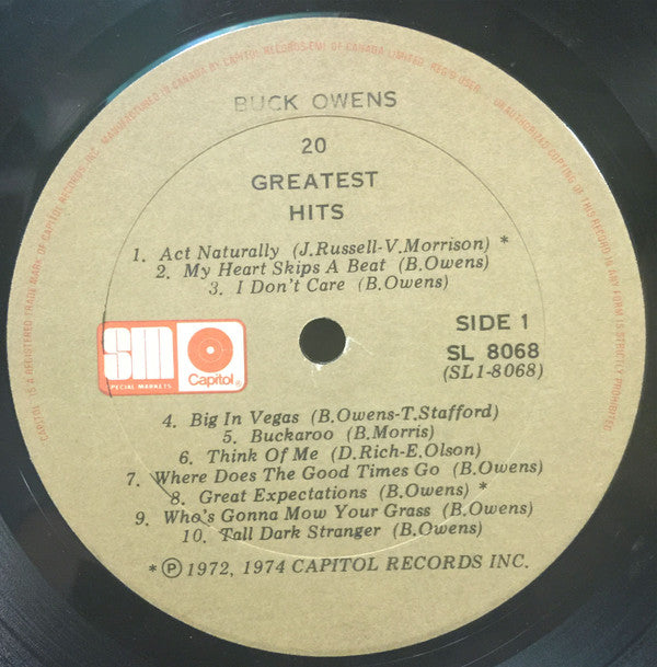 Buck Owens : 20 Greatest Hits (LP, Comp, RE)
