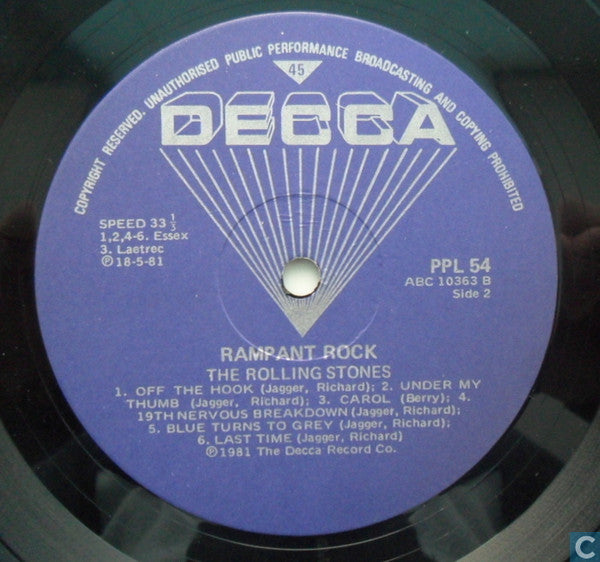 The Rolling Stones : Rampant Rock (LP, Comp)