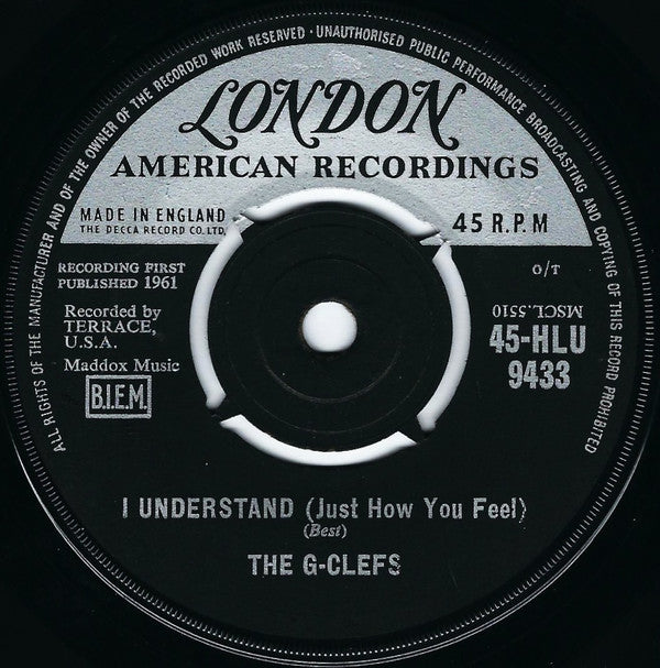 The G-Clefs : I Understand (Just How You Feel) (7")