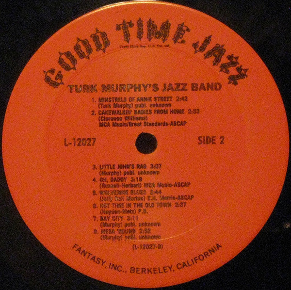 Turk Murphy's Jazz Band : Turk Murphy's San Francisco Jazz Vol.2 (LP, Mono, RE)