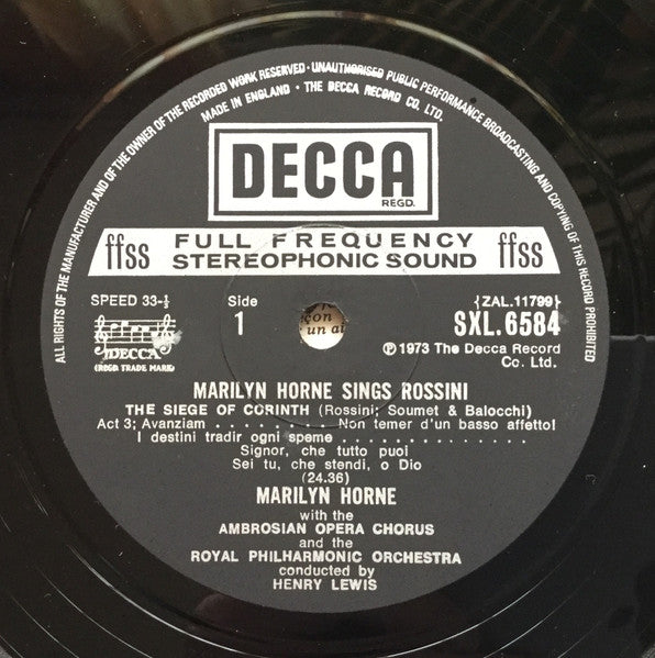 Marilyn Horne, Royal Philharmonic Orchestra, Henry Lewis : Marilyn Horne Sings Rossini (LP)