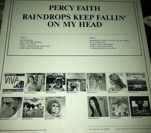 Percy Faith : Raindrops Keep Fallin' On My Head (LP, Album, RE)