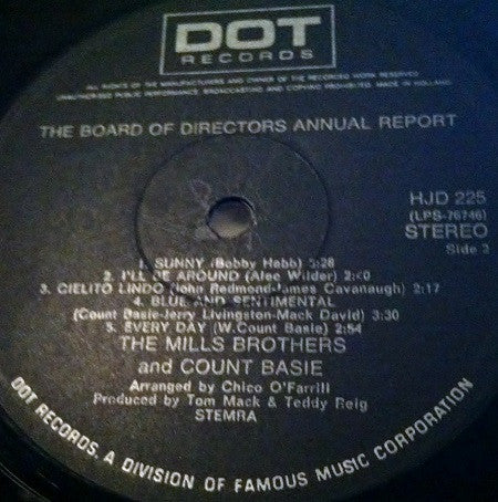 The Mills Brothers & Count Basie : The Board Of Directors Annual Report (LP, Album)