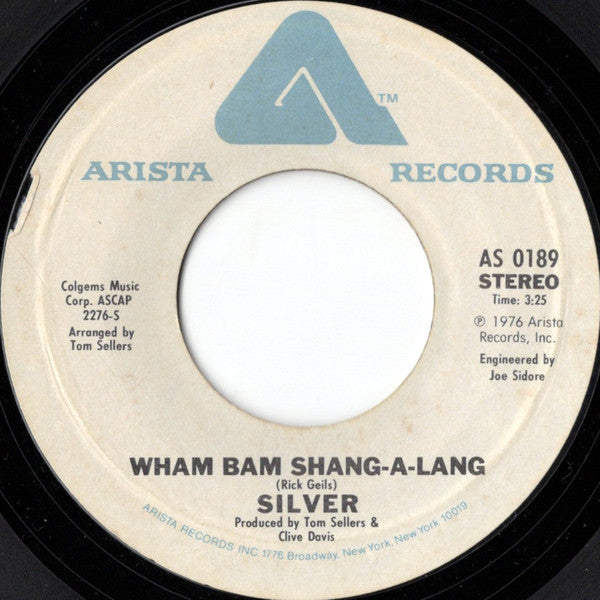 Silver (10) : Wham Bam Shang-A-Lang / Right On Time (7", Styrene, Whi)