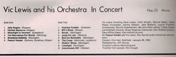 Vic Lewis Featuring Tubby Hayes : In Concert (LP, Album, Mono, RE, RM)