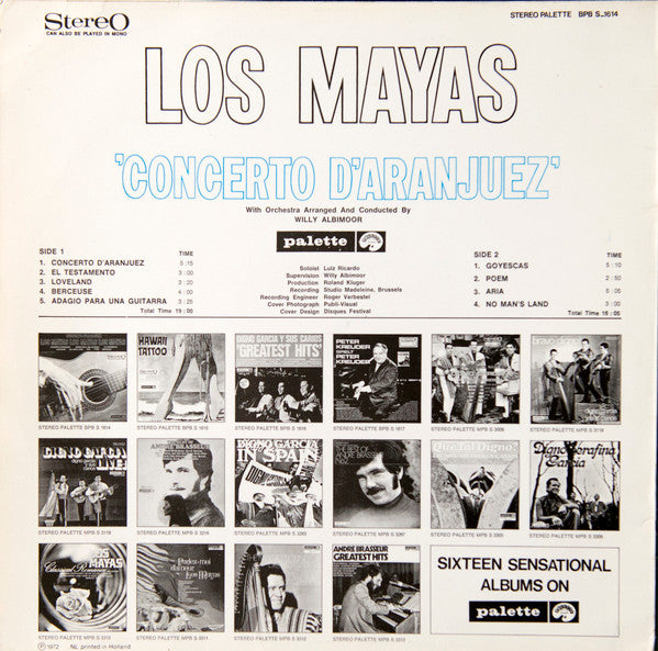Los Mayas : Concerto D'Aranjuez (LP, Comp)