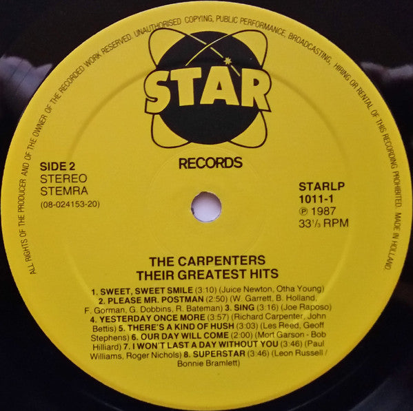 The Carpenters* : The Collection - Their Greatest Hits (LP, Comp)