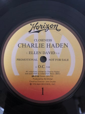 Charlie Haden : Closeness (LP, Album, Promo)
