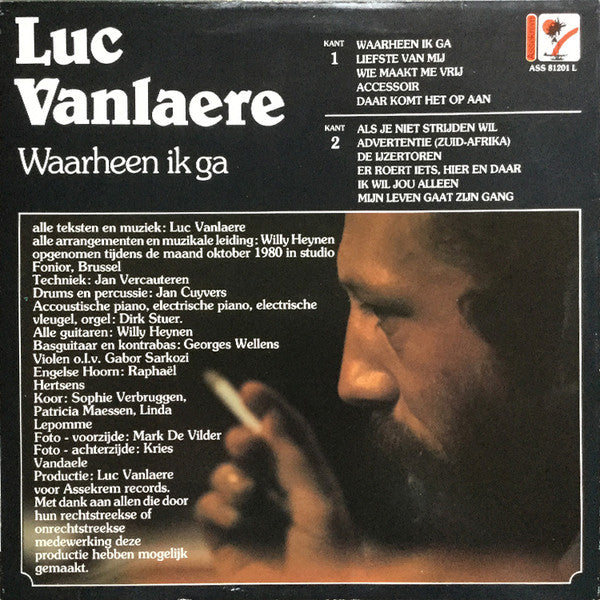Luc Vanlaere : Waarheen Ik Ga (LP, Album)