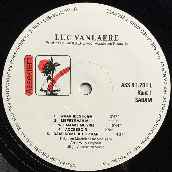 Luc Vanlaere : Waarheen Ik Ga (LP, Album)