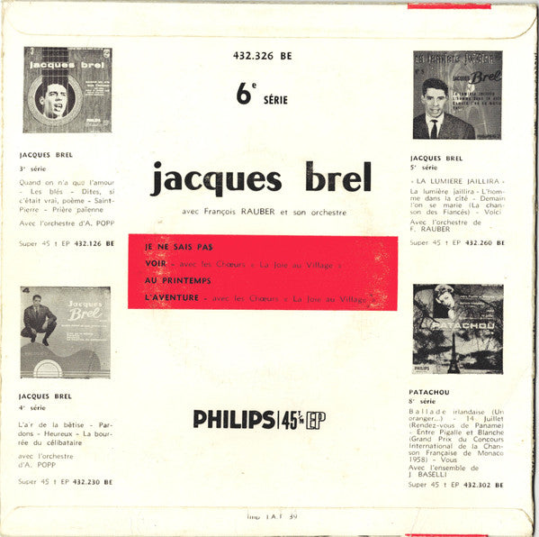 Jacques Brel : 6e Série (7", EP, RE)